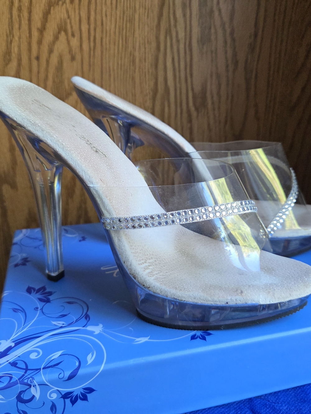 Fabulicious Clear Rhinestone Slide Show/Competition Heels